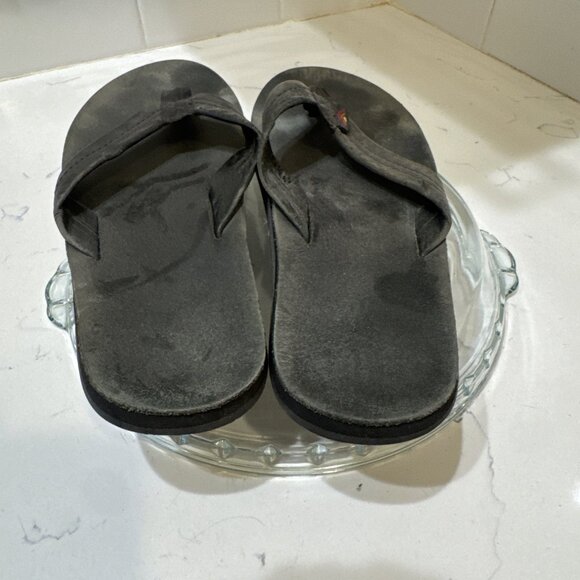 Man Rainbow Leather Single Layer Wide Strap with Arch Black Size: 9.5-10.5 - Picture 3 of 10